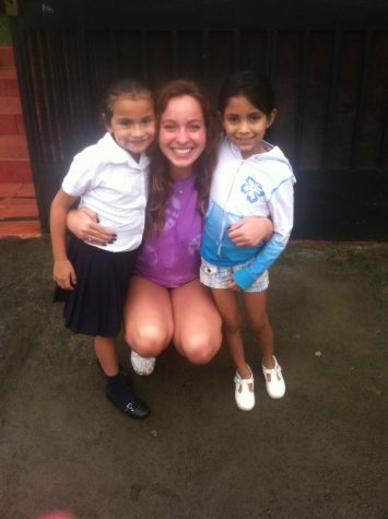 Mis chicas de Costa Rica. Allison and this sweet girl took this picture with after they finished playing with my hair. We started a braiding hair train. This was taken at the ophange, Adinfa.